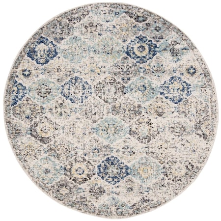Safavieh 12 x 12 ft. Madison Power Loomed Round Area Rug; Ivory & Aqua MAD611A-12R